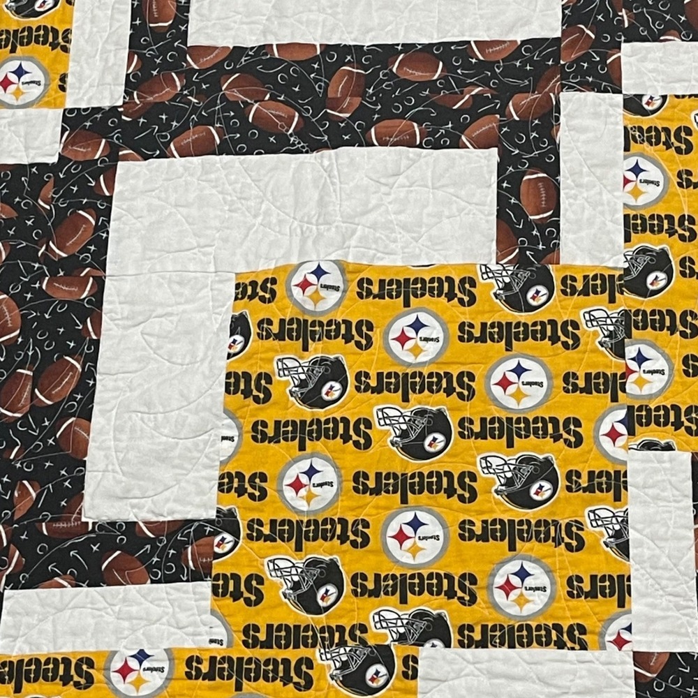 Pittsburgh Steelers Football Quilt Blanket Throw NFL Fan Decor Gift 67' x‎ 50"